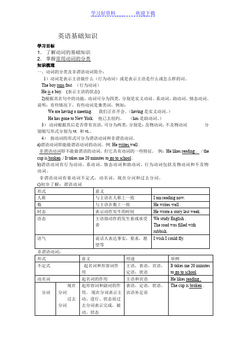 英语基础知识谓语动词