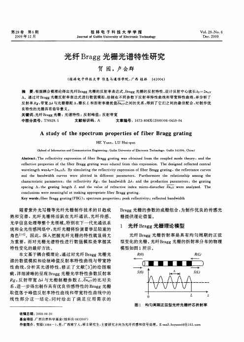 光纤Bragg光栅光谱特性研究