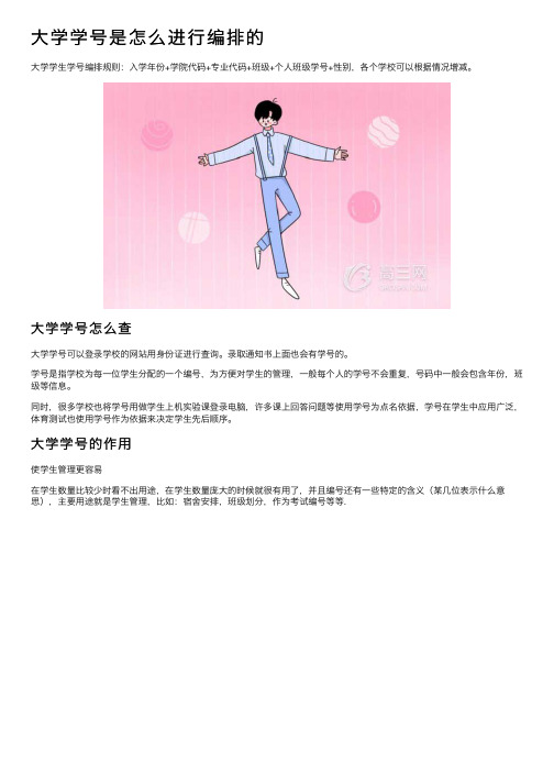 大学学号是怎么进行编排的