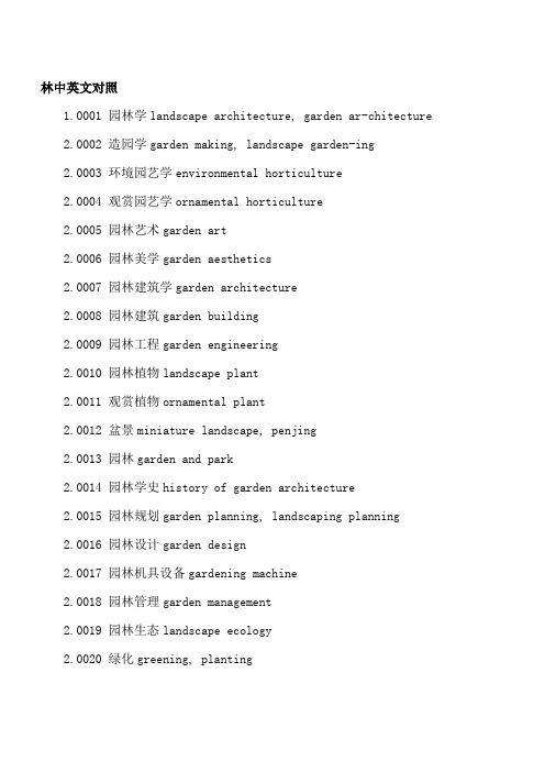 (整理)常用英语园林