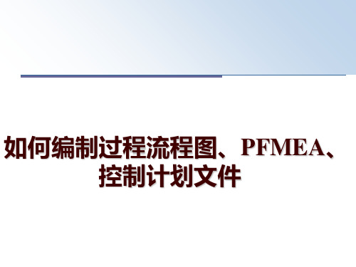 最新如何编制过程流程图、PFMEA、控制计划文件