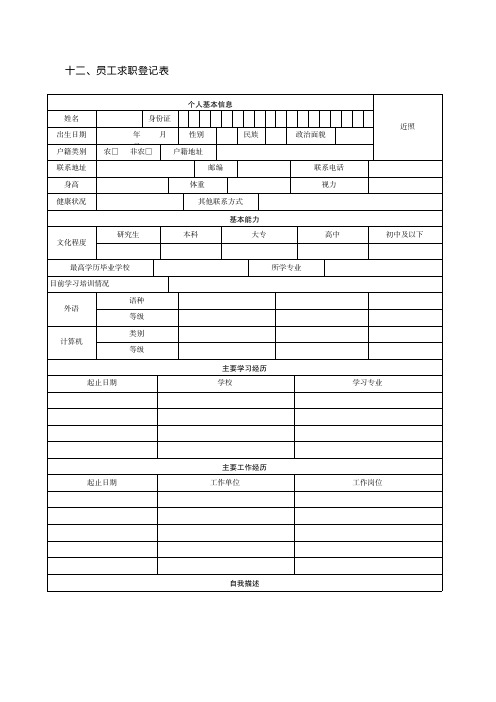 人力资源管理制度与表格大全