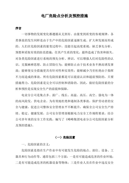 电厂危险点分析及预控措施[电力协会)