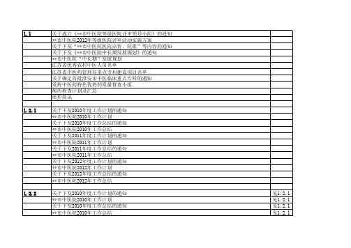 二级甲等中医院评审目录台账