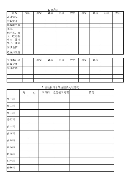 查房表——精选推荐