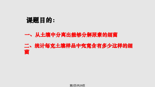 土壤中分解尿素的细菌的分离和计数