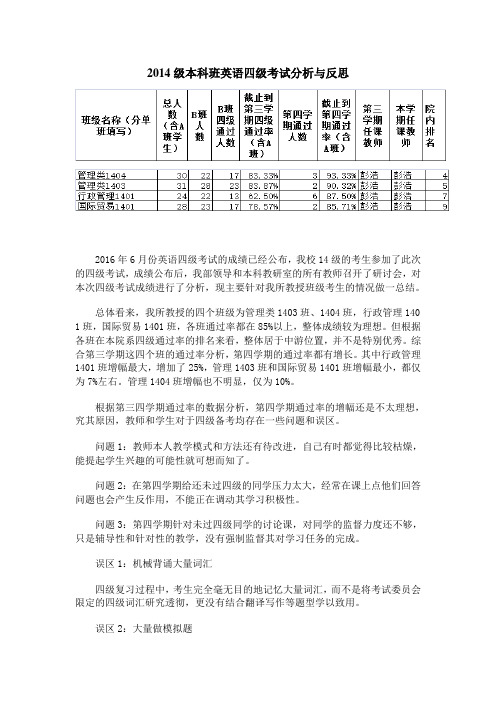 四级考试分析报告