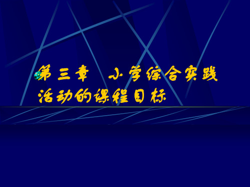 小学综合实践活动的课程目标解析