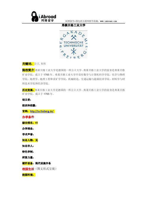 阿博留学全面介绍弗赖贝格工业大学