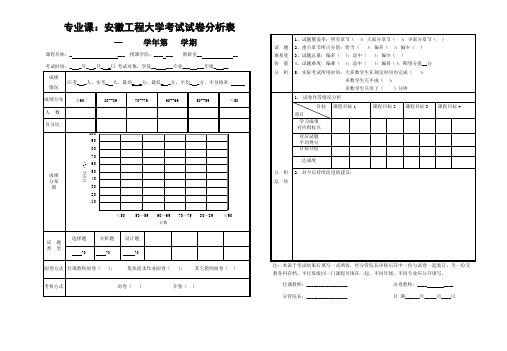 专业课安徽工程大学考试试卷分析表