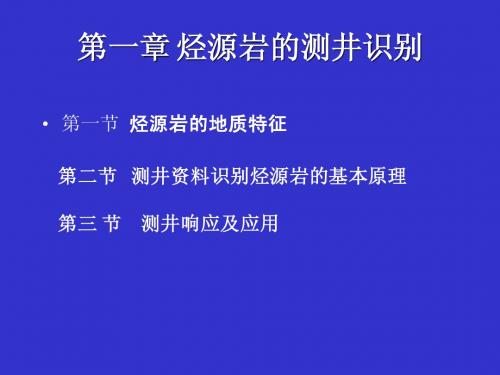 第一章 烃烃源岩测井识别