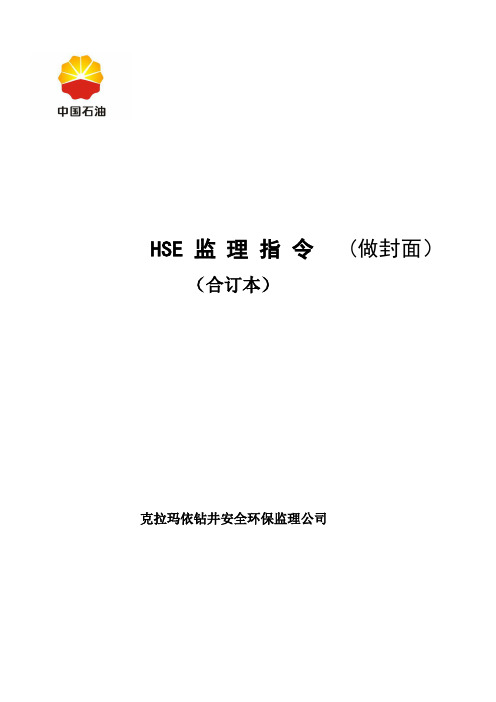 HSE监理指令 - 定稿(1)(1)要点