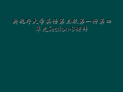 新视野大学英语第三版第一册第四单元Section-B课件