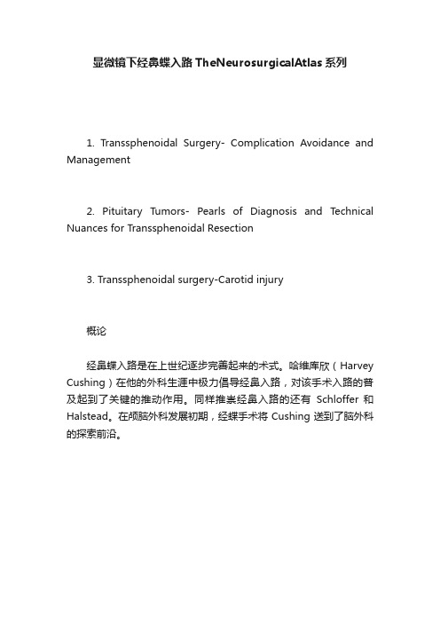 显微镜下经鼻蝶入路TheNeurosurgicalAtlas系列