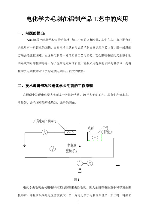 电化学去毛刺在本体上的应用