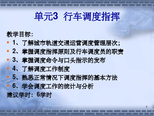 城市轨道交通行车组织第2版单元3行车调度指挥