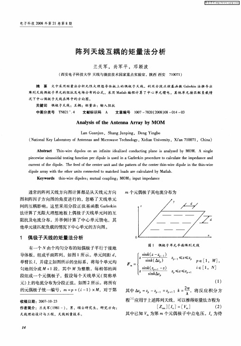 阵列天线互耦的矩量法分析