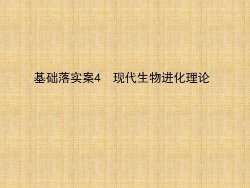 高考生物一轮复习构想 第三单元 生物的变异、育种与进化 基础落实案4 现代生物进化理论名师精编课件 新人教