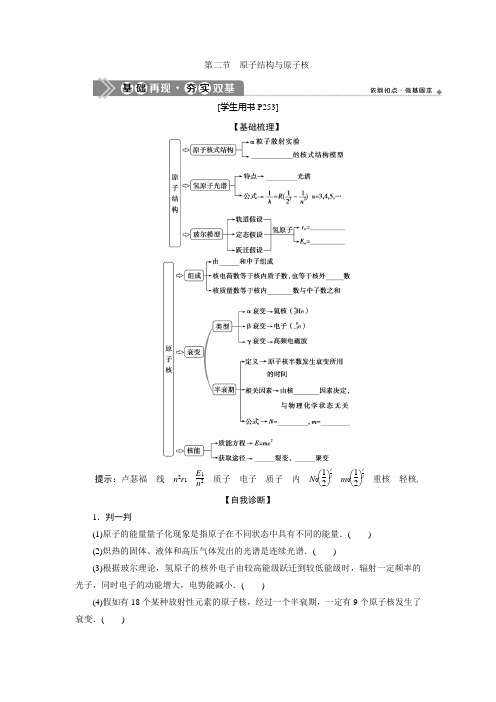 2021版高考物理(基础版)一轮复习学案：第十二章 2 第二节 原子结构与原子核 Word版含答案