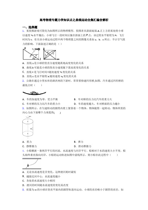 高考物理专题力学知识点之曲线运动全集汇编含解析