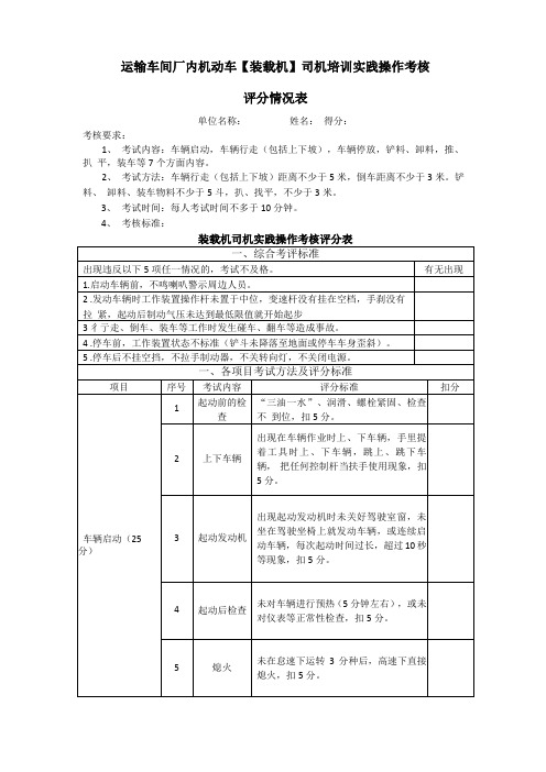 装载机实操考试