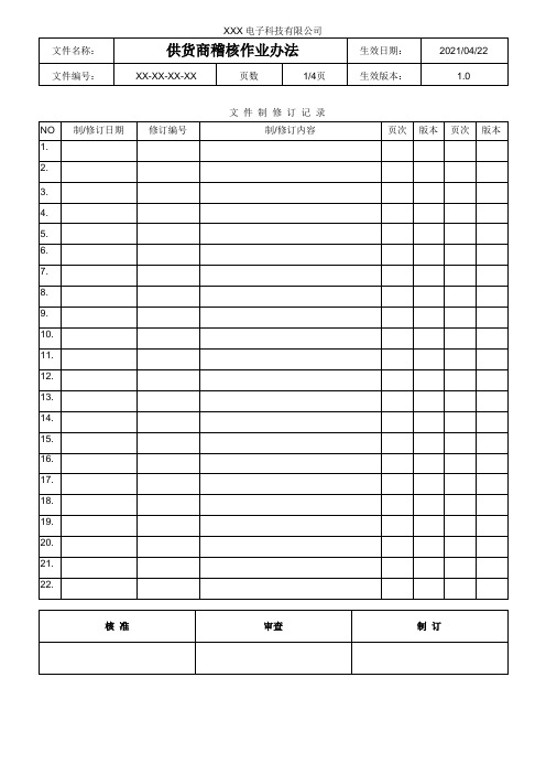 供应商稽核作业办法