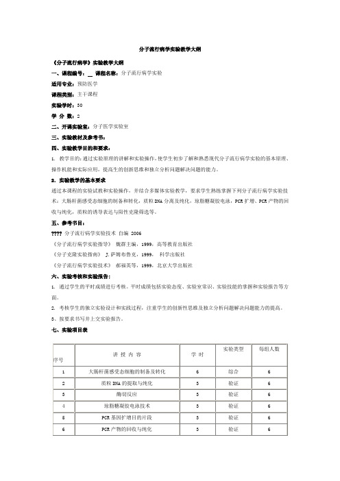 分子流行病学实验教学大纲.