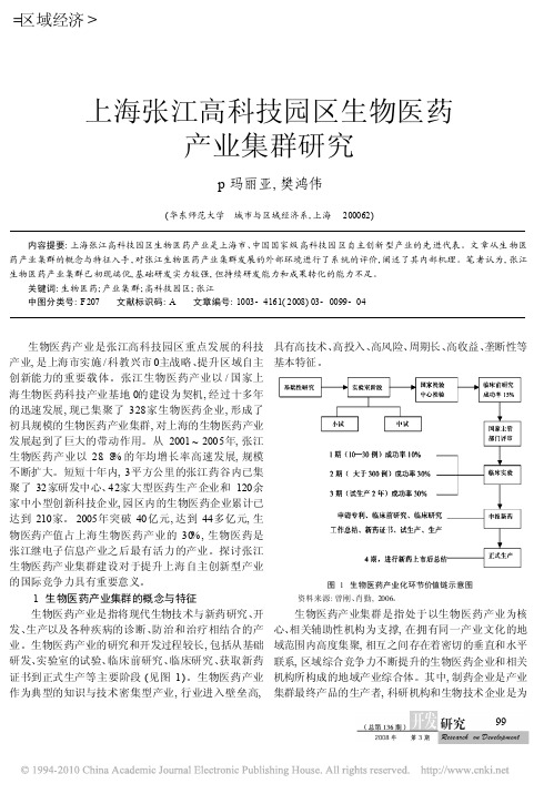 上海张江高科技园区生物医药产业集群研究