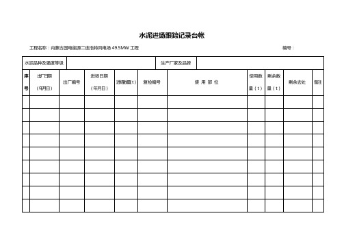 (钢材、水泥、砂石、砖)进场跟踪记录台帐
