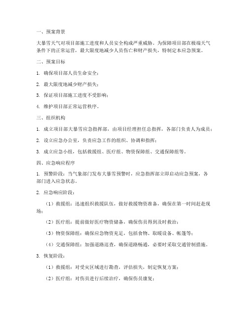 项目部大暴雪应急预案