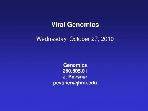 09-Viral Genomics(生物信息学国外教程2010版)