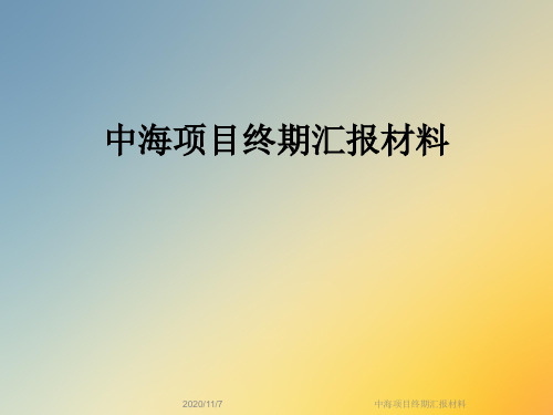 中海项目终期汇报材料