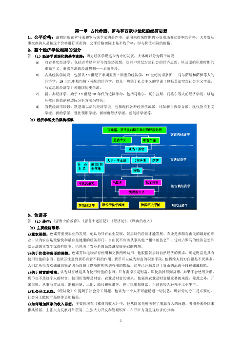 经济学说史复习