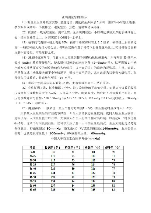 正确测量您的血压