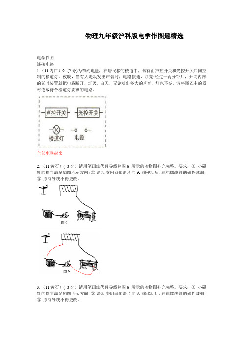 物理九年级沪科版电学作图题精选