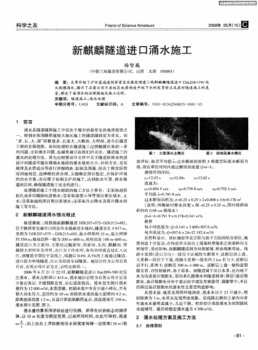 新麒麟隧道进口涌水施工