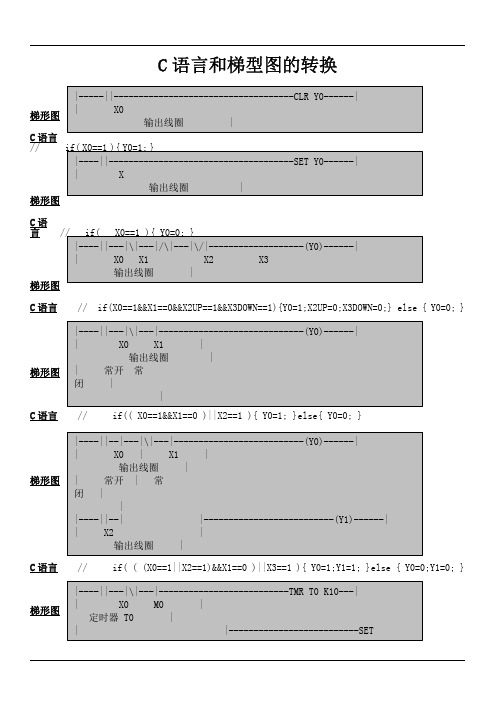 C语言和梯形图的转换