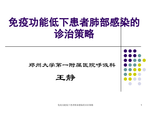 免疫功能低下患者肺部感染的诊治策略ppt课件