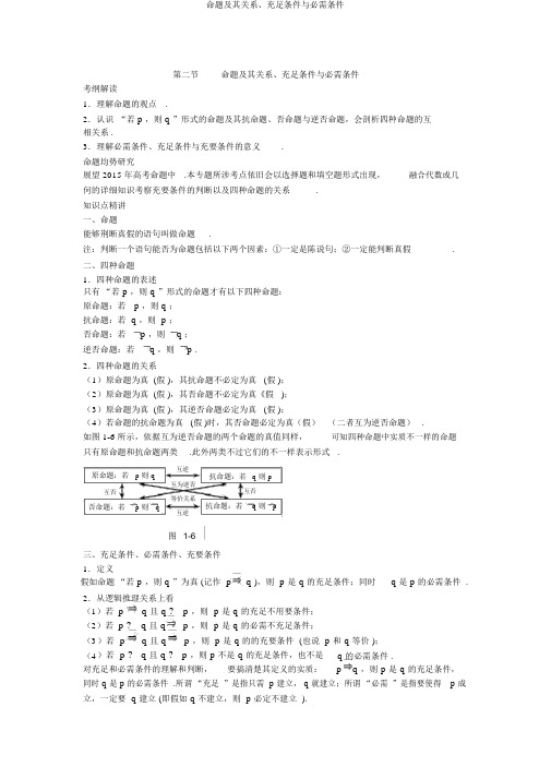 命题及其关系、充分条件与必要条件