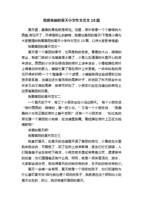 我爱美丽的夏天小学作文范文10篇