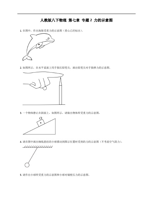 人教版八年级下学期物理 第七章 专题2 力的示意图