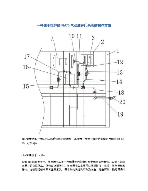 一种便于维护的KM70气动底开门系统的制作方法及专利技术