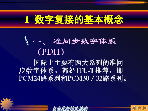 准同步数字体系PDH和同步数字体系SDHppt课件