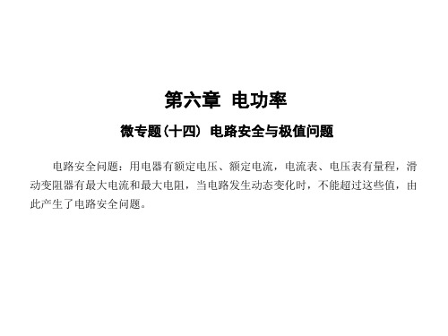 第六章 微专题(十四) 电路安全与极值问题—2020教科版九年级物理全册习题课件(共28张PPT)