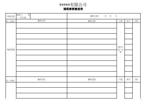 过程审核检查表