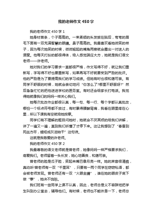 我的老师作文450字