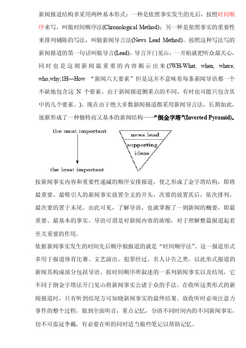 新闻英语至倒金字塔结构