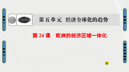 高中历史第5单元经济全球化的趋势第24课欧洲的经济区域一体化课件岳麓版必修2