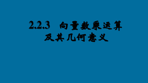 人教A版高中数学必修4课件2.2向量数乘运算及其几何意义课件