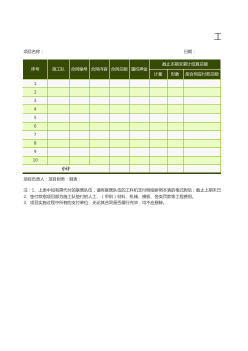 工程款支付计划